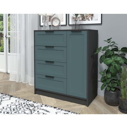 Тумба Тренд КТ-Т90 (Антрацит ЛДСП/ Верде ЛМДФ) Ш900 В1020 Г451